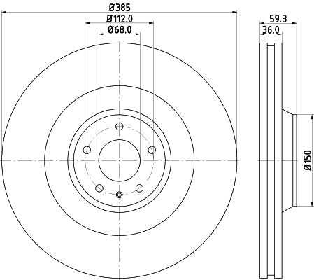 Hella Pagid Disc Brake Rotor 355115892