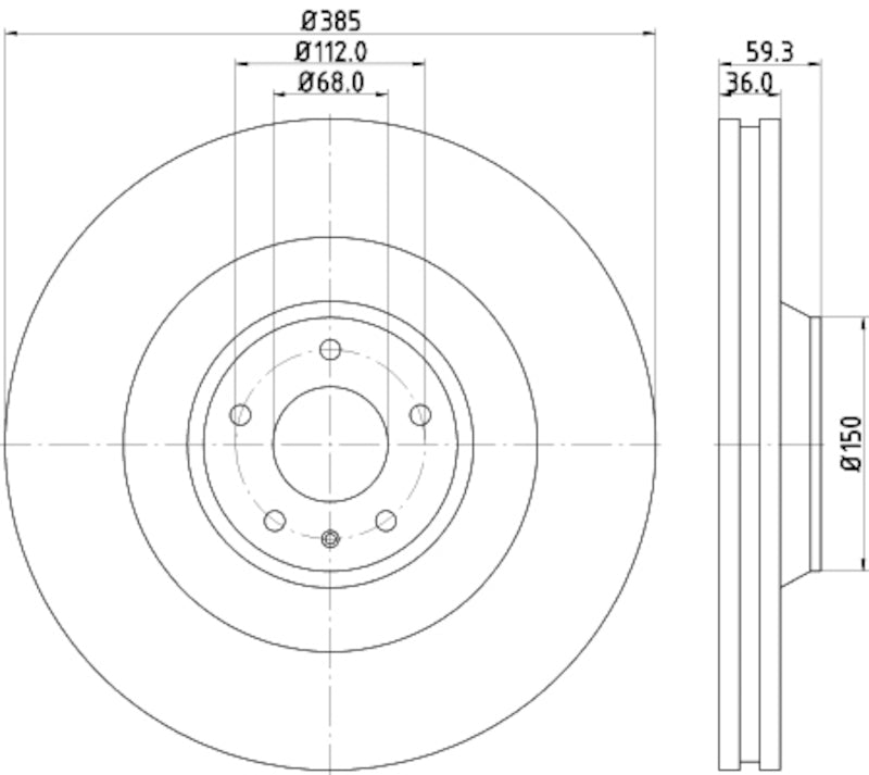 Hella Pagid Disc Brake Rotor 355115892