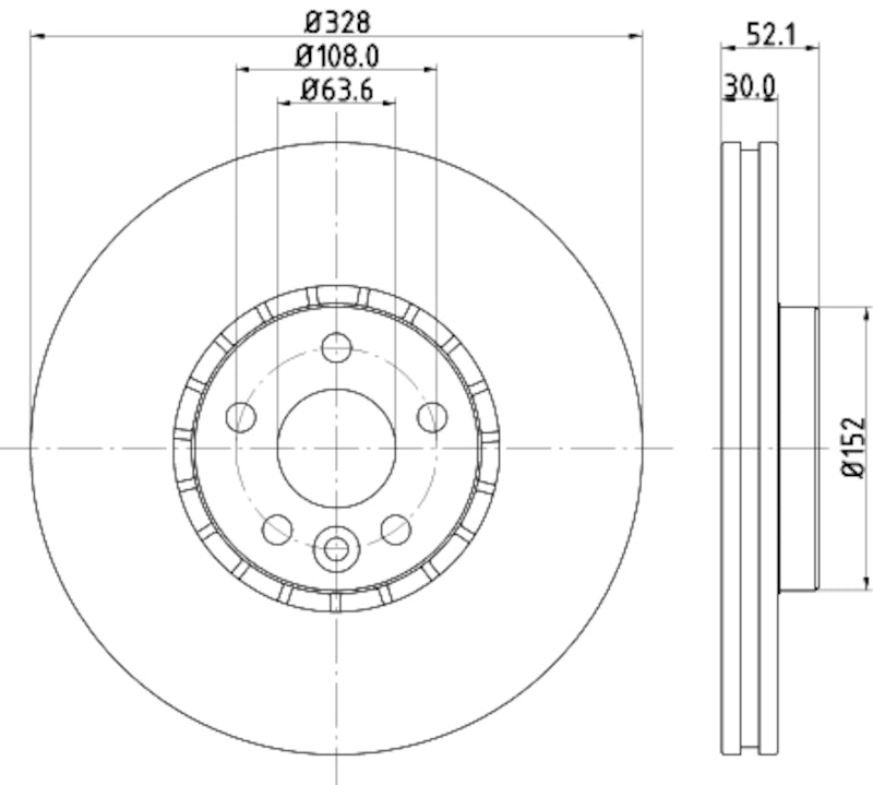 Hella Pagid Disc Brake Rotor 355116182