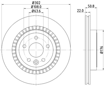Hella Pagid Disc Brake Rotor 355116192