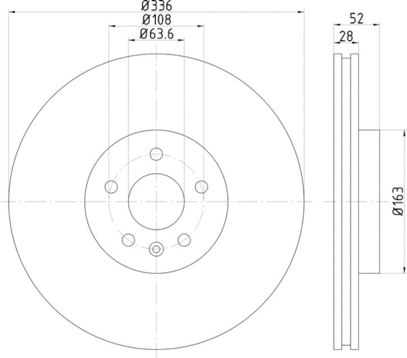 Hella Pagid Disc Brake Rotor 355119132