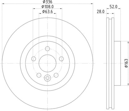 Hella Pagid Disc Brake Rotor 355119132
