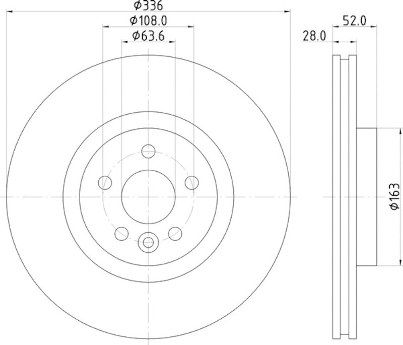 Hella Pagid Disc Brake Rotor 355119132