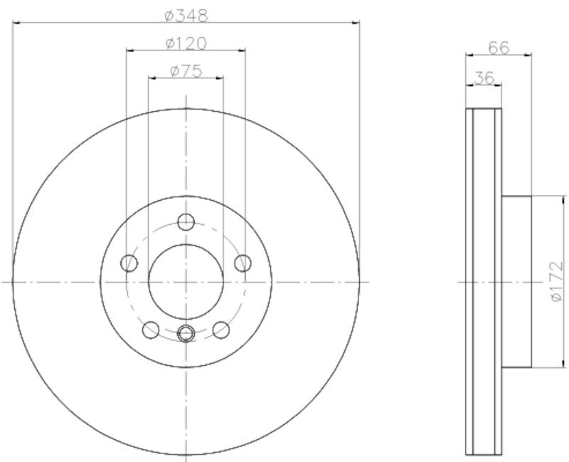 Hella Pagid Disc Brake Rotor 355119261