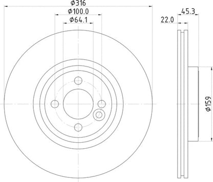 Hella Pagid Disc Brake Rotor 355119441
