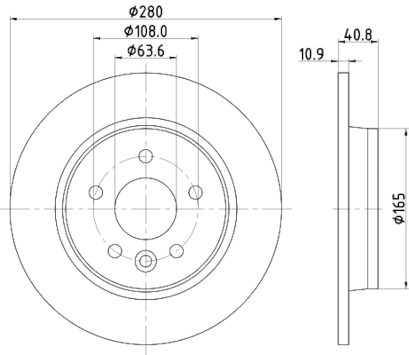 Hella Pagid Disc Brake Rotor 355119502