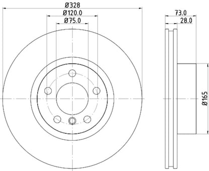 Hella Pagid Disc Brake Rotor 355119532