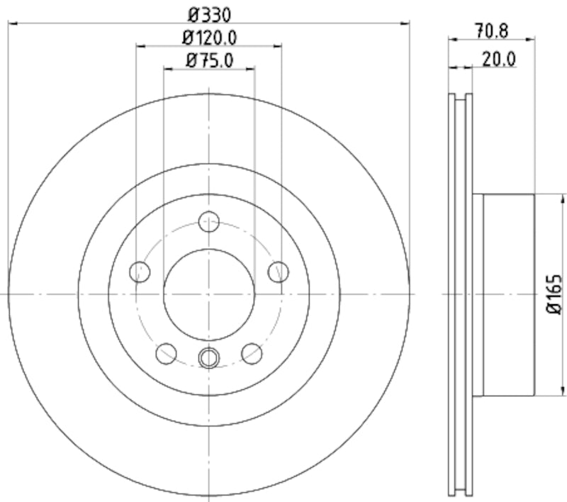 Hella Pagid Disc Brake Rotor 355119542