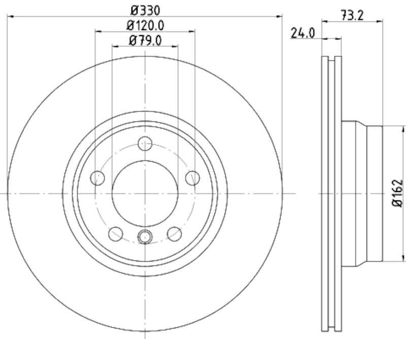 Hella Pagid Disc Brake Rotor 355119562