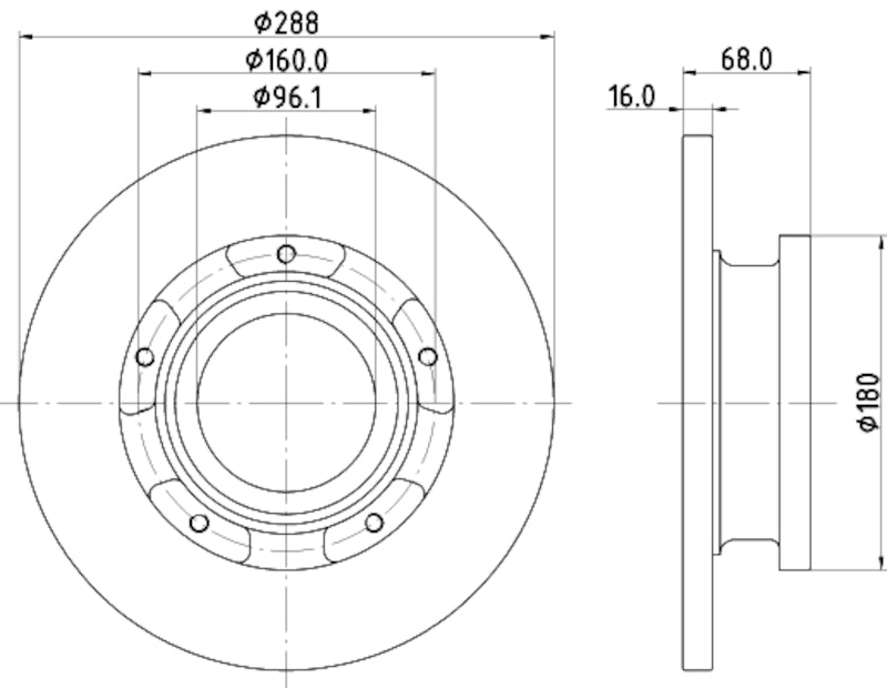 Hella Pagid Disc Brake Rotor 355120181