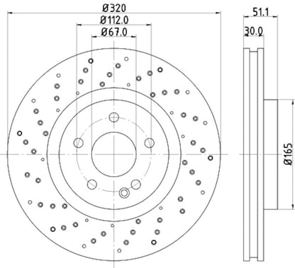 Hella Pagid Disc Brake Rotor 355120352