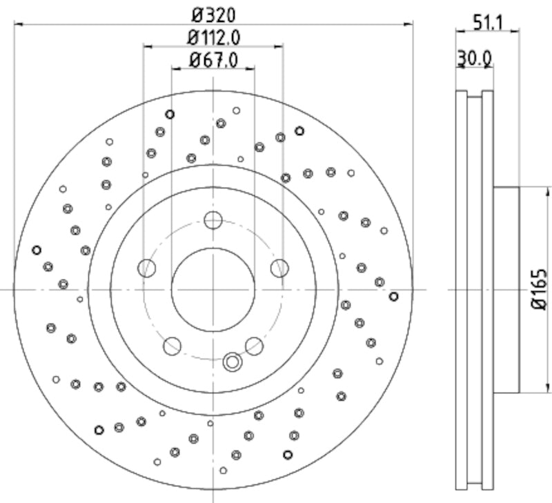 Hella Pagid Disc Brake Rotor 355120352