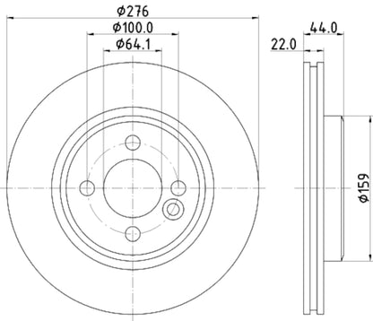 Hella Pagid Disc Brake Rotor 355120612