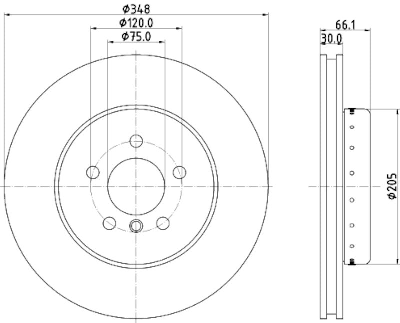 Hella Pagid Disc Brake Rotor 355120651