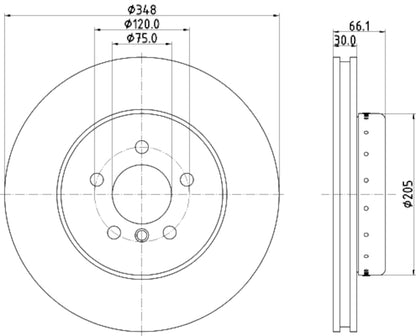Hella Pagid Disc Brake Rotor 355120651