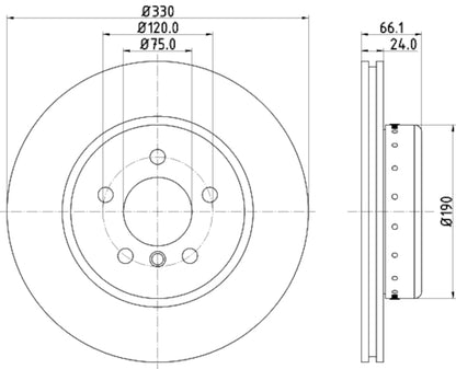 Hella Pagid Disc Brake Rotor 355120661