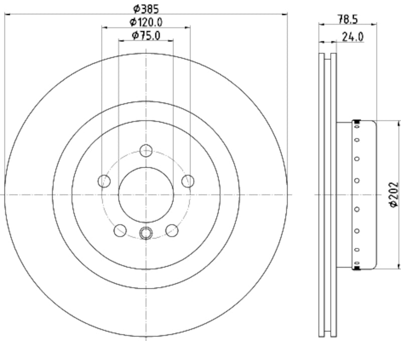 Hella Pagid Disc Brake Rotor 355120741