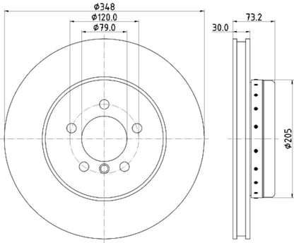 Hella Pagid Disc Brake Rotor 355120751