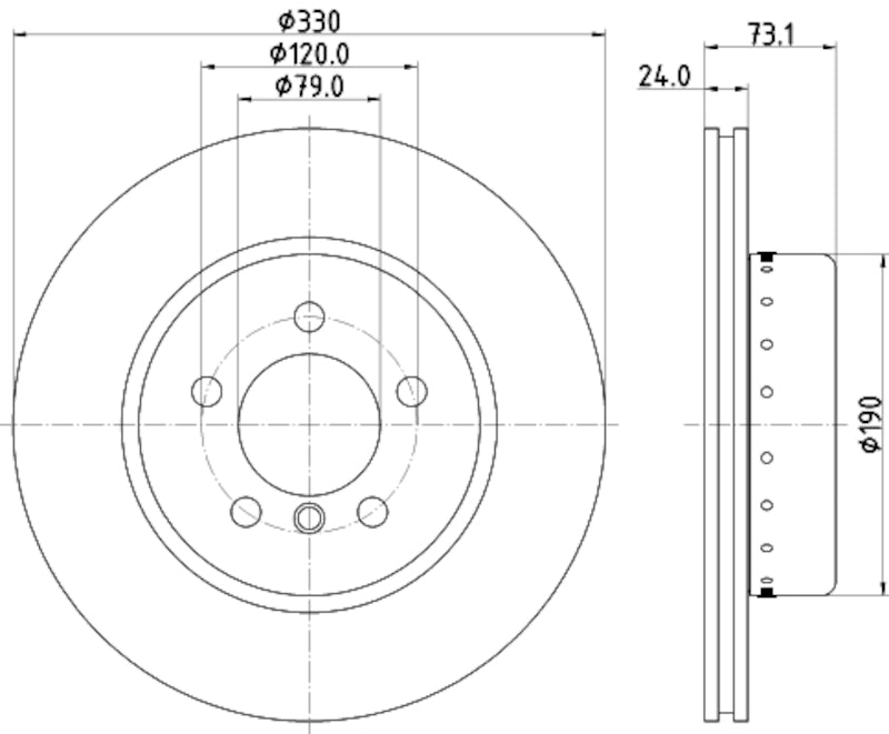 Hella Pagid Disc Brake Rotor 355120761
