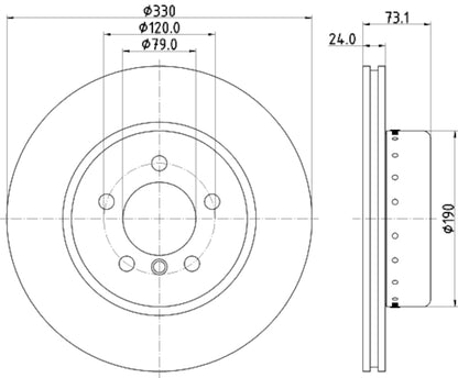 Hella Pagid Disc Brake Rotor 355120761