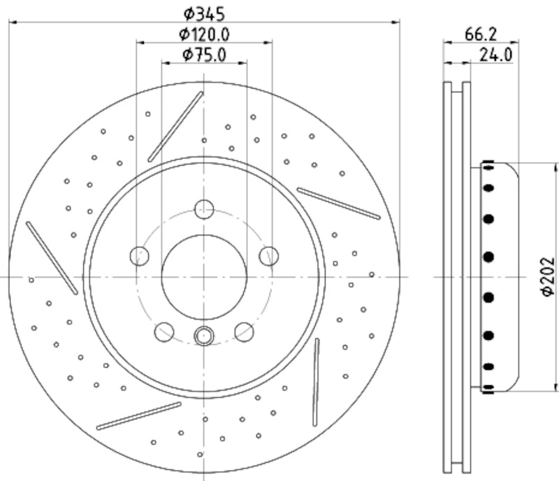 Hella Pagid Disc Brake Rotor 355120781