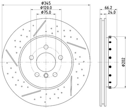 Hella Pagid Disc Brake Rotor 355120781
