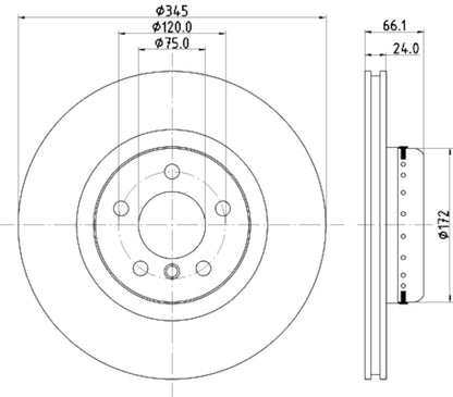 Hella Pagid Disc Brake Rotor 355120801