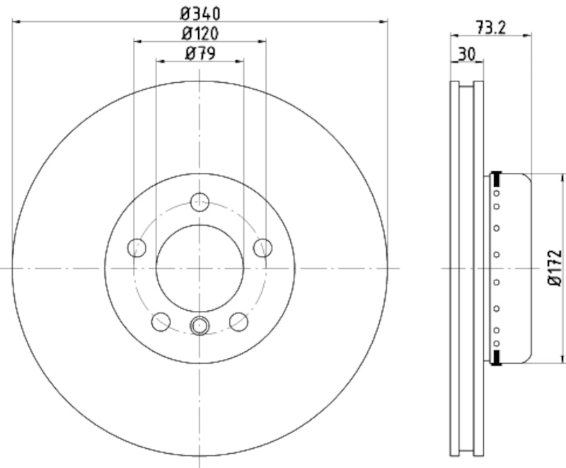Hella Pagid Disc Brake Rotor 355120811