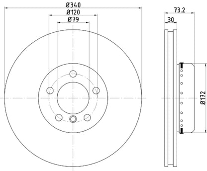 Hella Pagid Disc Brake Rotor 355120811