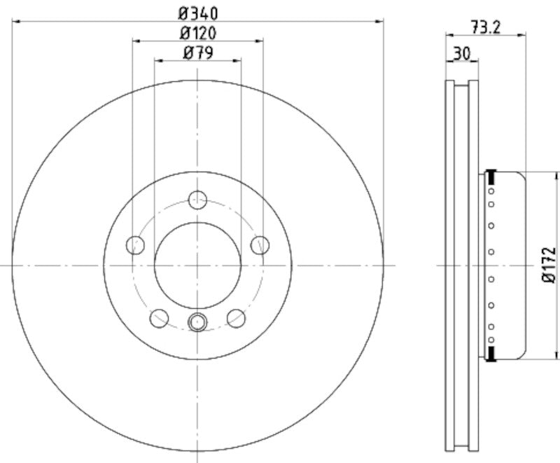 Hella Pagid Disc Brake Rotor 355120811