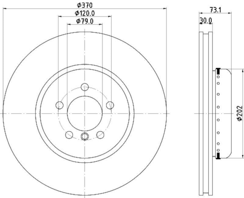Hella Pagid Disc Brake Rotor 355120831