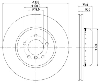 Hella Pagid Disc Brake Rotor 355120861