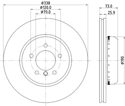 Hella Pagid Disc Brake Rotor 355120861