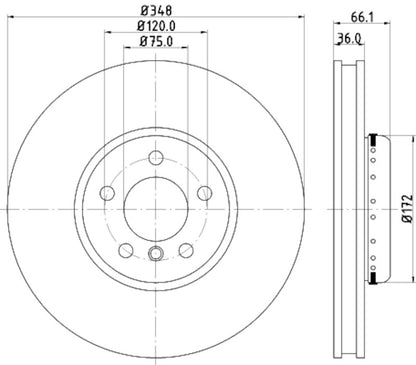 Hella Pagid Disc Brake Rotor 355120881