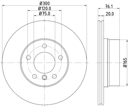 Hella Pagid Disc Brake Rotor 355120902