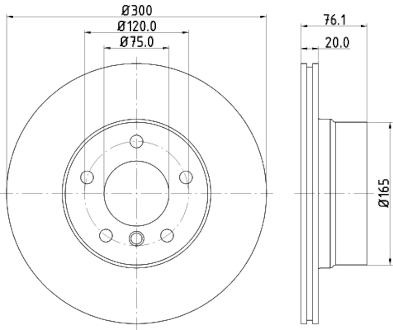 Hella Pagid Disc Brake Rotor 355120902