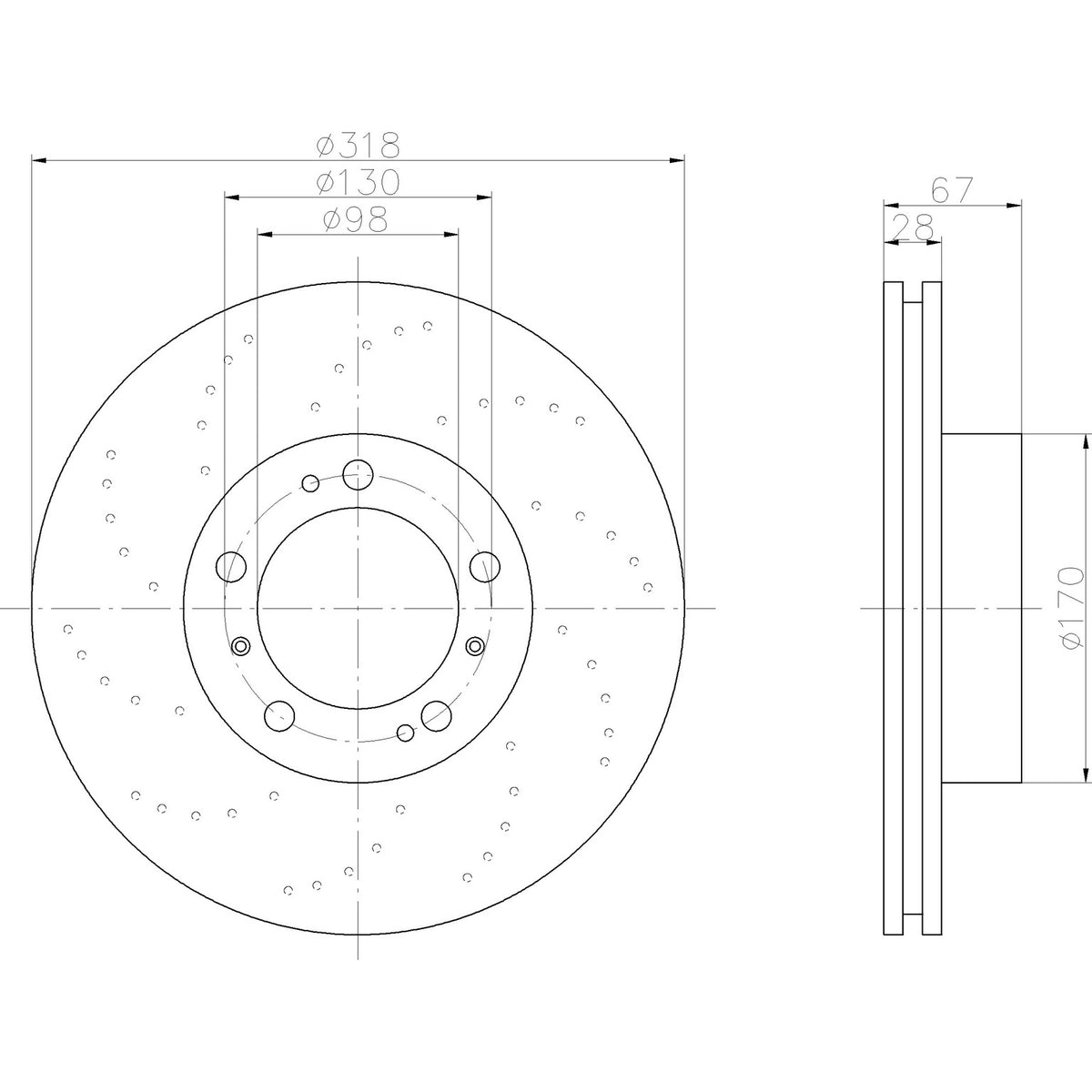 Hella Pagid Disc Brake Rotor 355121922