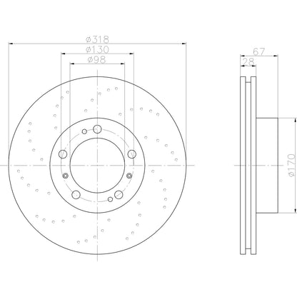 Hella Pagid Disc Brake Rotor 355121922