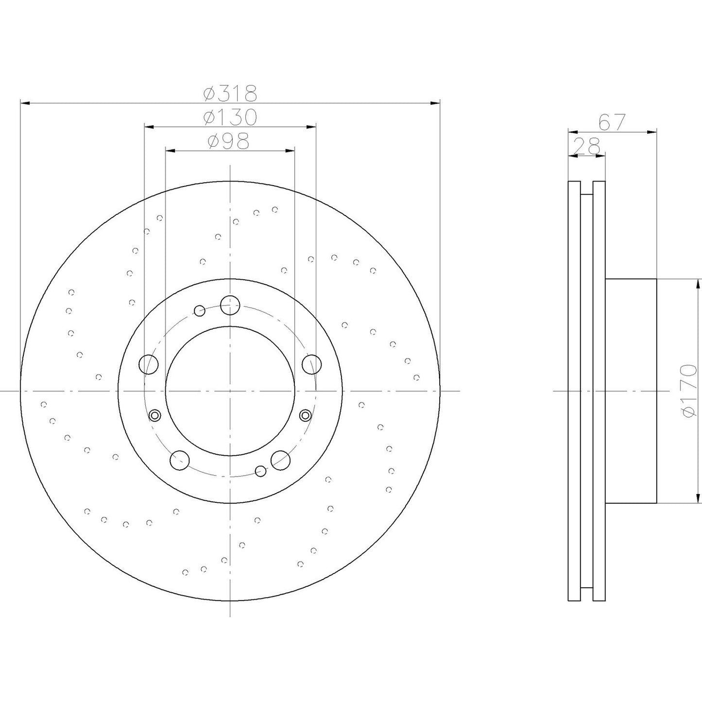 Hella Pagid Disc Brake Rotor 355121922