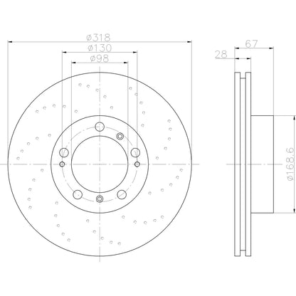 Hella Pagid Disc Brake Rotor 355121932