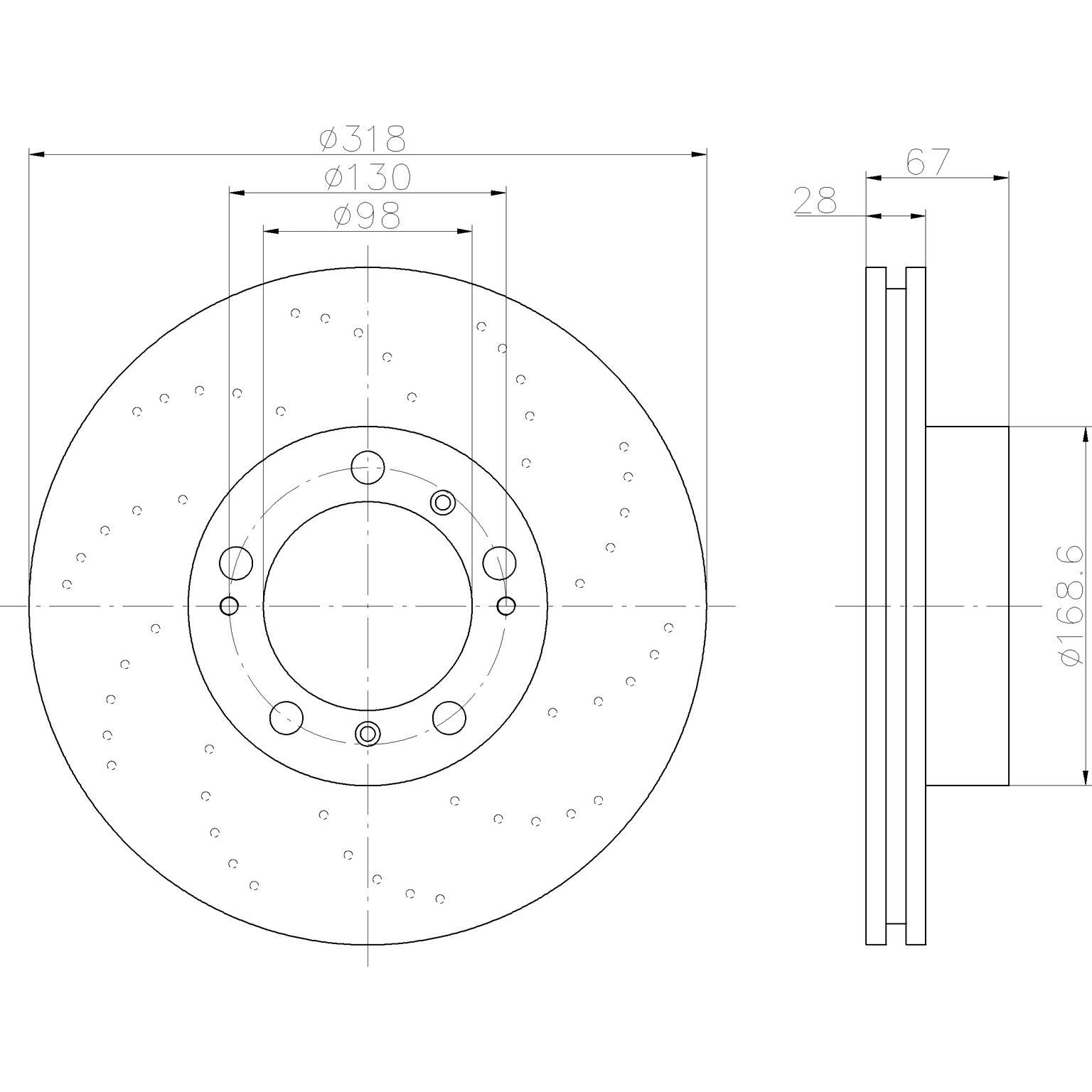 Hella Pagid Disc Brake Rotor 355121932