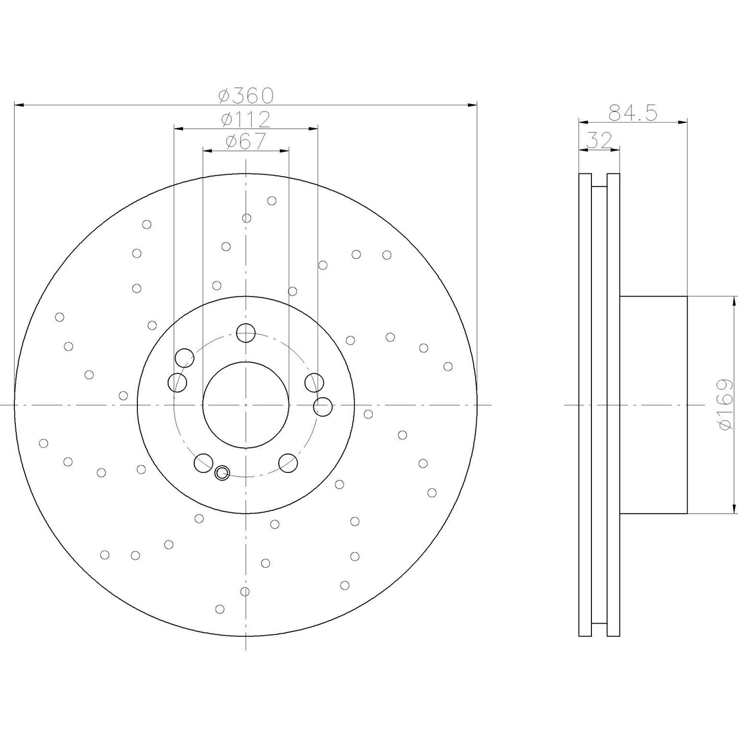 Hella Pagid Disc Brake Rotor 355122032