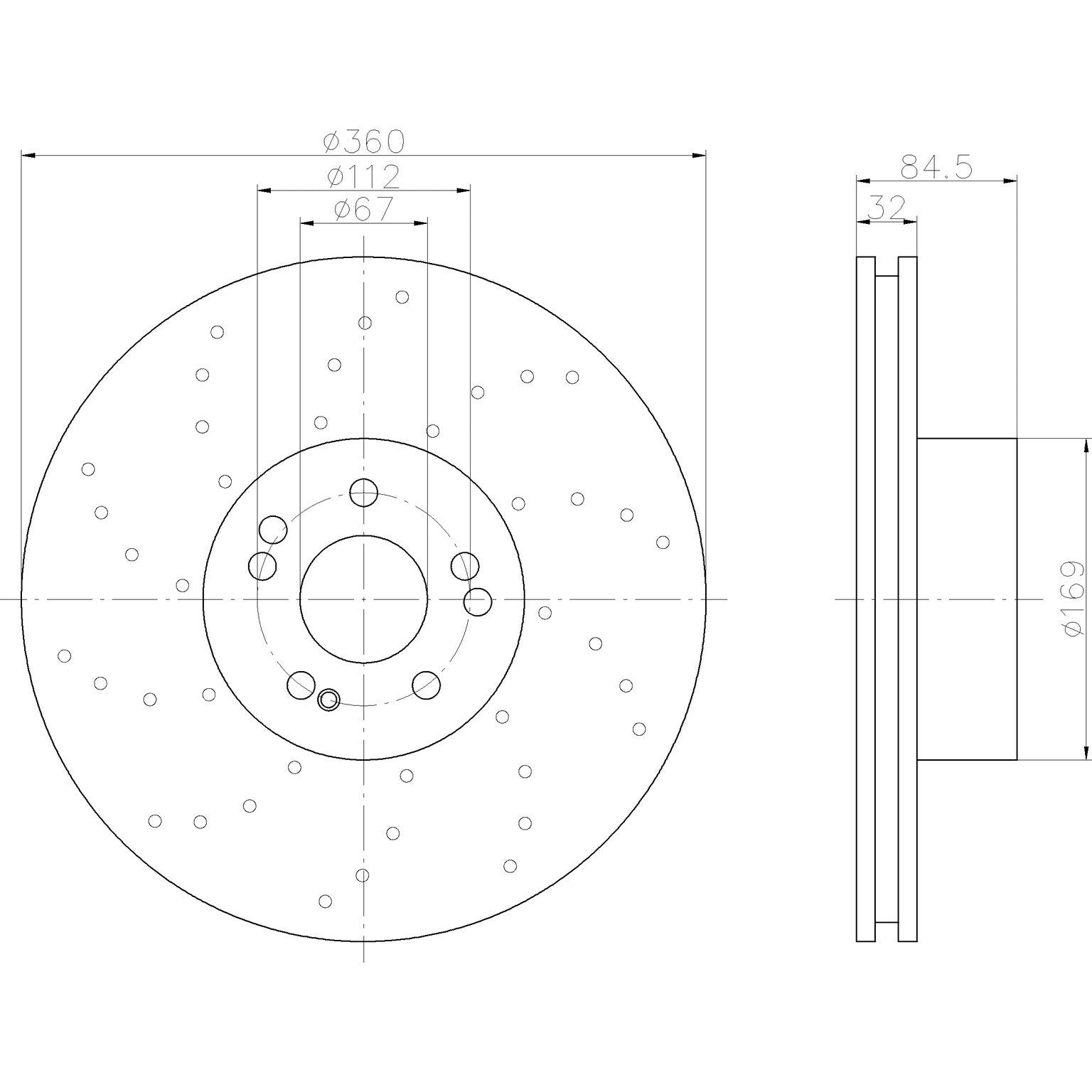 Hella Pagid Disc Brake Rotor 355122032