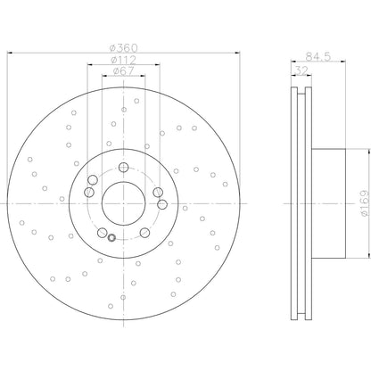 Hella Pagid Disc Brake Rotor 355122032