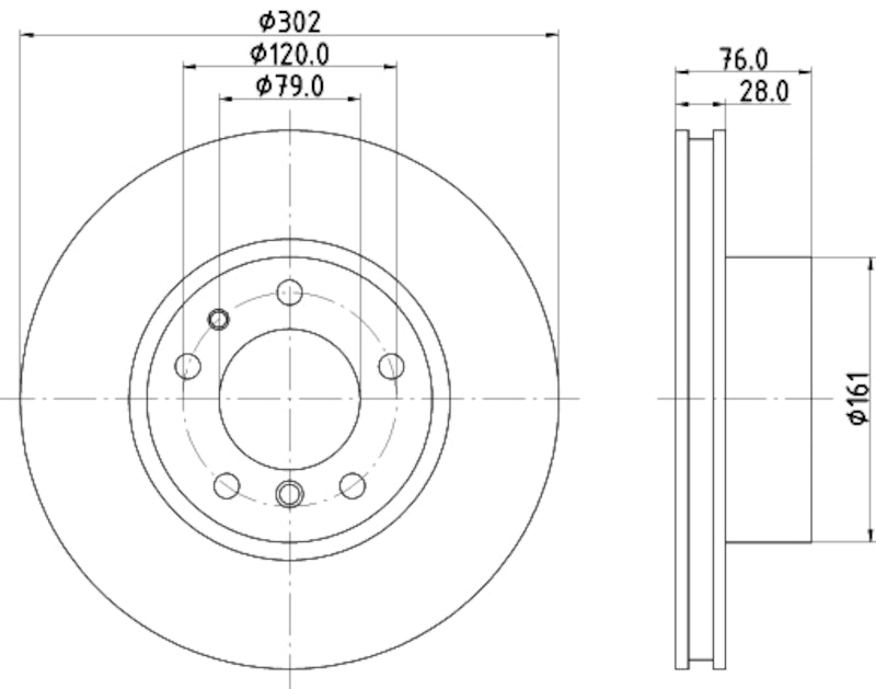 Hella Pagid Disc Brake Rotor 355122072