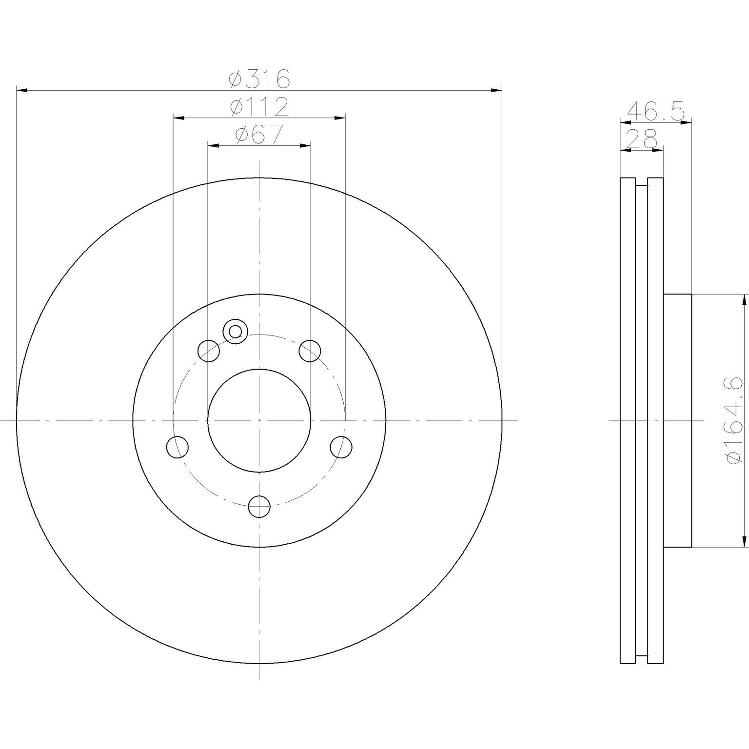 Hella Pagid Disc Brake Rotor 355122272