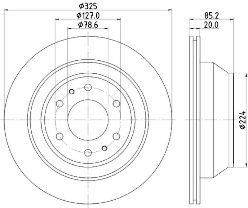 Hella Pagid Disc Brake Rotor 355122312