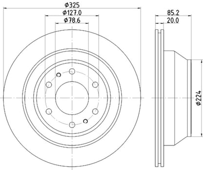 Hella Pagid Disc Brake Rotor 355122312