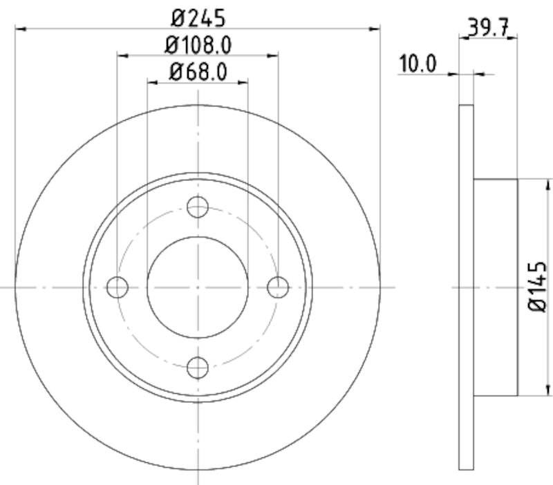 Hella Pagid Disc Brake Rotor 355122372