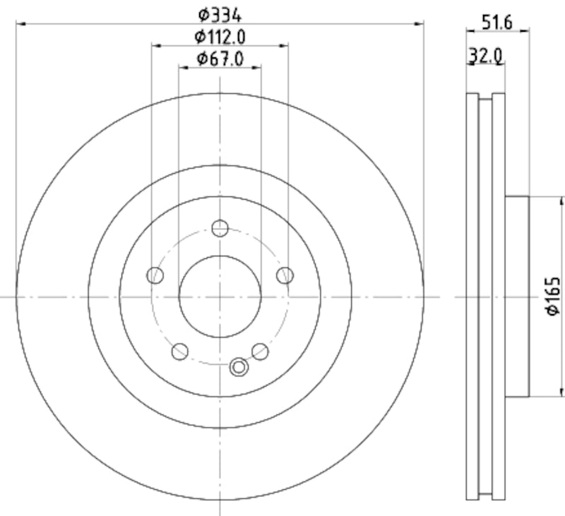 Hella Pagid Disc Brake Rotor 355122391